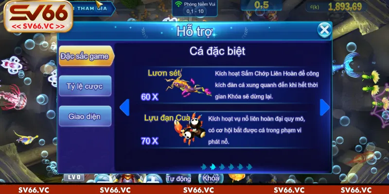 Royal Fishing có đủ các loại sinh vật mang hệ số số thưởng cao